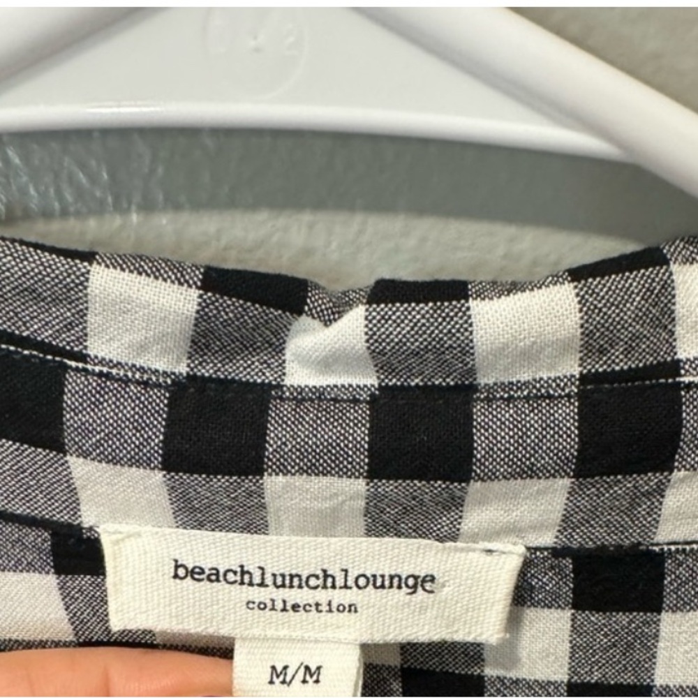 195 beachlunchlounge Black and White Plaid Button Down Shirt - Picture 4 of 4